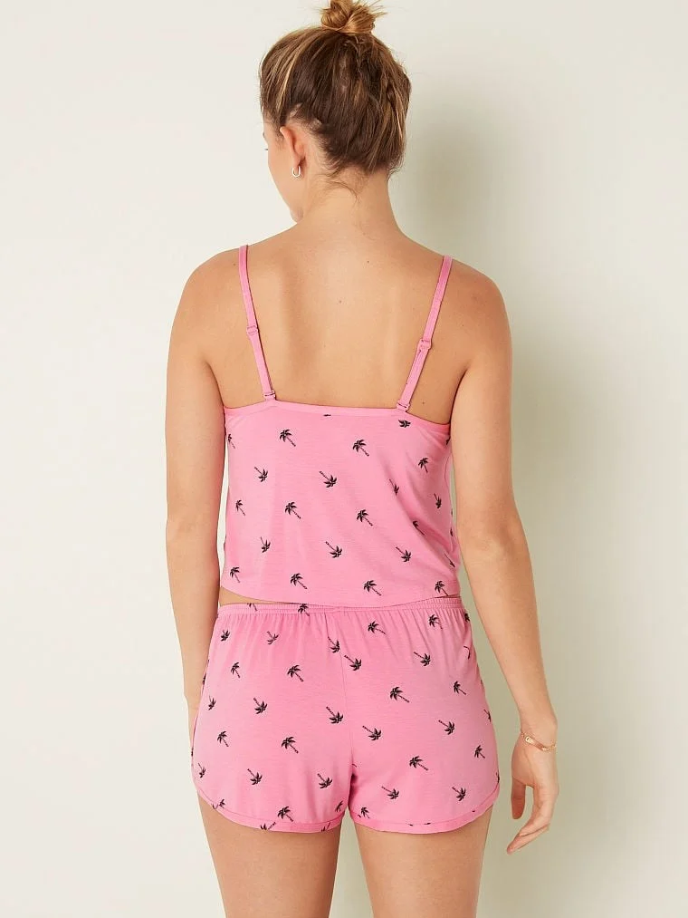 Pink Modal Pajama Short Set arka görünüm