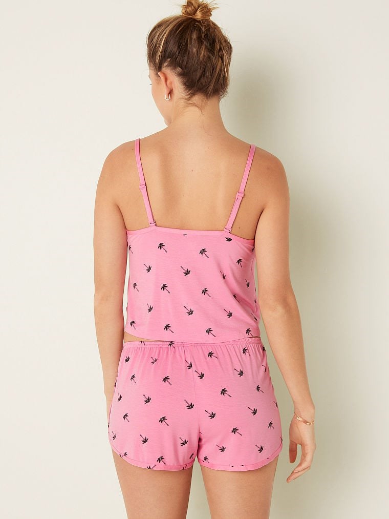 Pink Modal Pajama Short Set arka görünümü