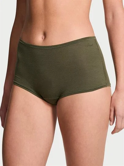 Pink Logolu Pamuklu Boyshort Kulot