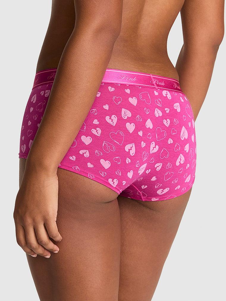 Pink Logolu Pamuklu Boyshort Kulot arka görünümü