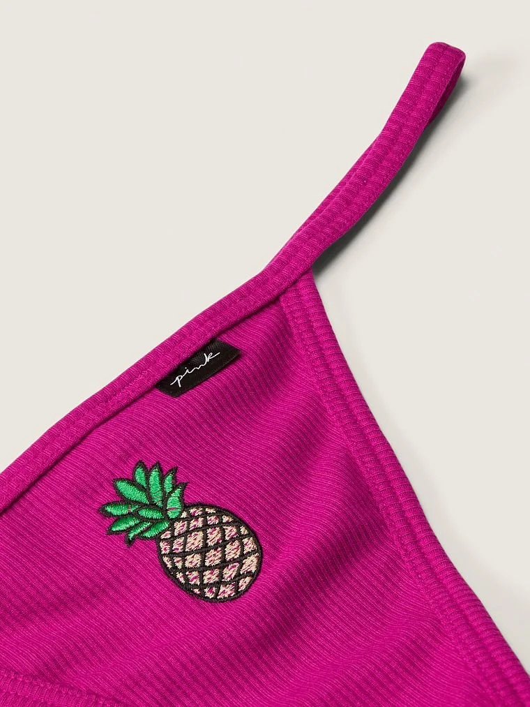 Pink Pamuklu V String Kulot arka görünümü