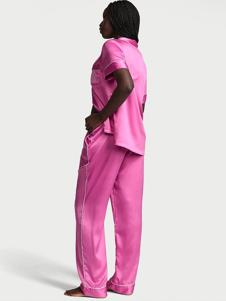 Saten Kısa Kollu Pijama Takimi arka görünümü