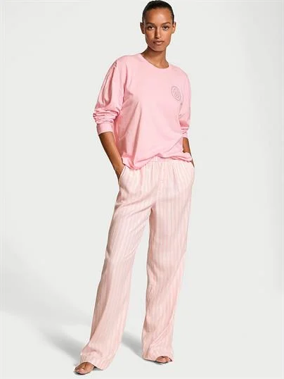 Flanel Uzun Kollu Tisort Pijama Takimi