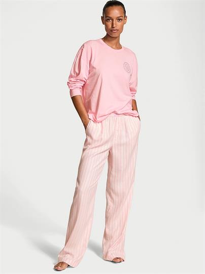 Flanel Uzun Kollu Tisort Pijama Takimi