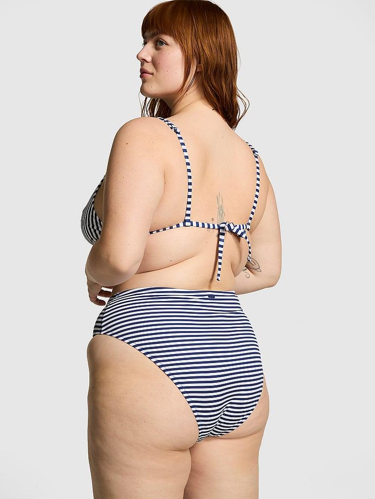 Pink Yüksek Bel Cheeky Bikini Alti arka görünümü