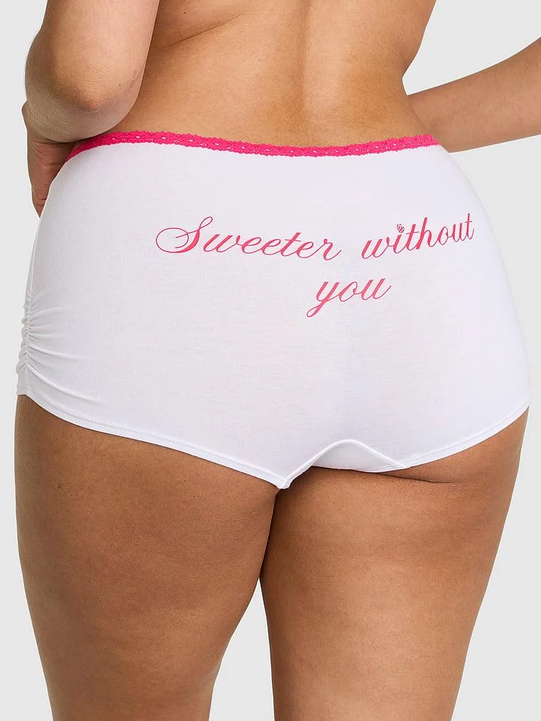 Pink Pamuklu Boyshort Kulot arka görünüm