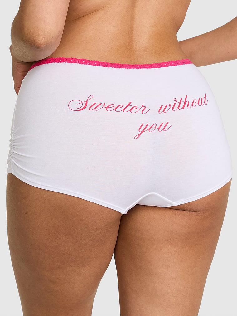 Pink Pamuklu Boyshort Kulot arka görünümü