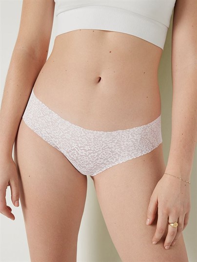 Pink Lazer Kesim Yumuşak Dantelli Cheekster Kulot