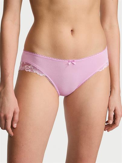 Esnek Pamuklu Dantel Kenarli Bikini Kulot ön görünüm