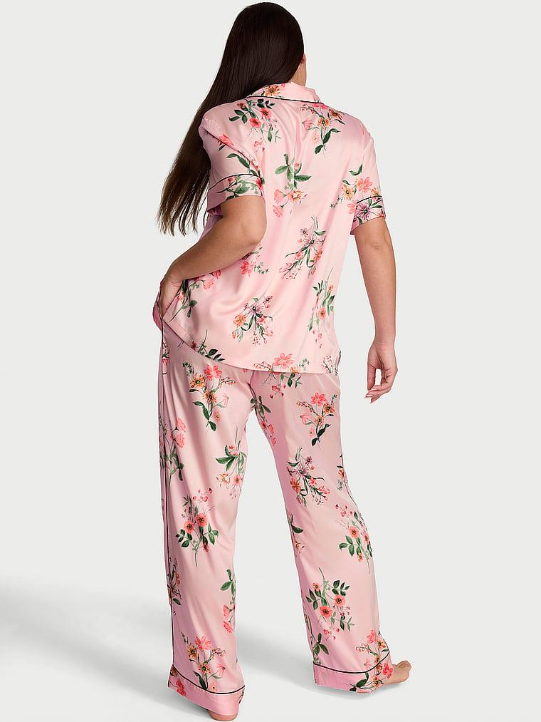 Saten Kısa Kollu Pijama Takimi arka görünümü
