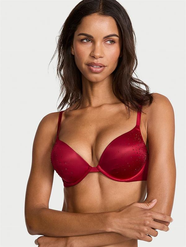 Bombshell Iki Beden Buyuk Gosteren Işıltılı Push Up Sütyen ön görünüm