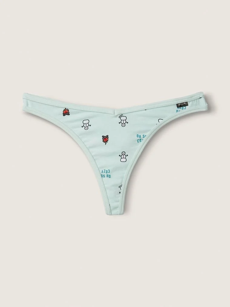 Pink Pamuk Tanga Kulot arka görünüm