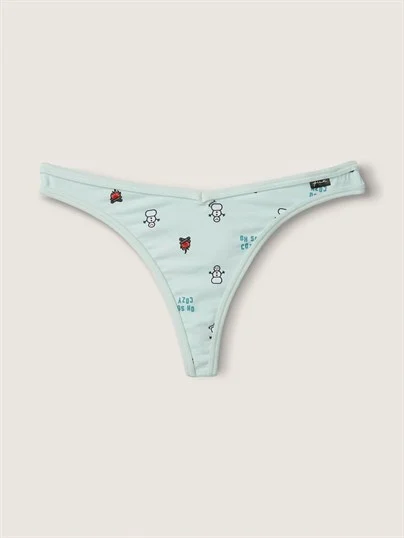 Pink Pamuk Tanga Kulot ön görünüm