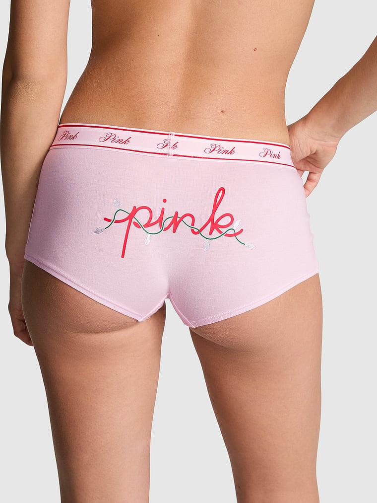 Pink Logolu Pamuklu Boyshort Kulot arka görünümü
