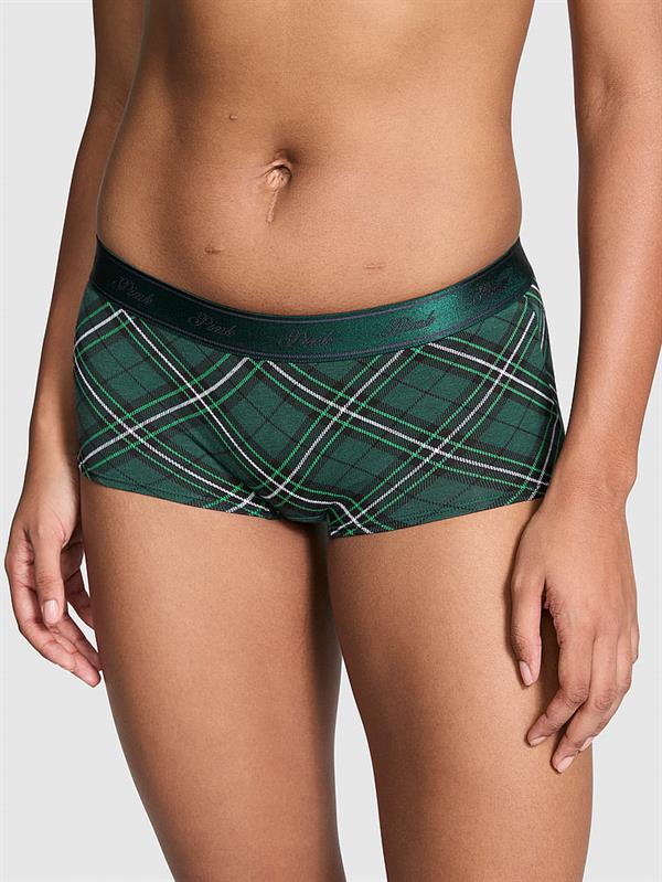 Pink Logolu Pamuklu Boyshort Kulot