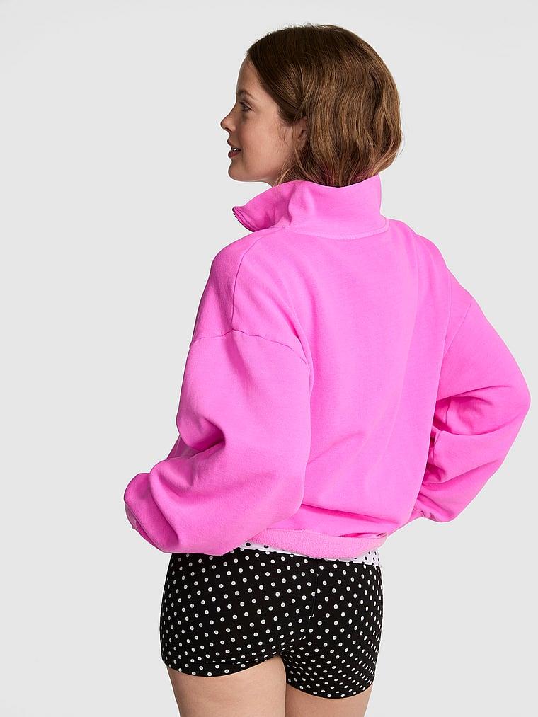 Pink Kampus Fermuarli Balikci Yaka Sweatshirt arka görünümü
