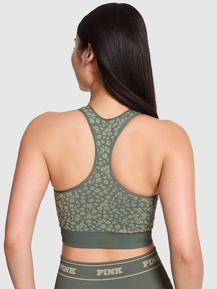 Pink Seamless Cift Yonlu Sporcu Sütyeni arka görünümü