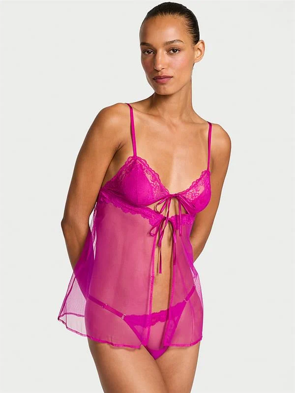 Dantelli Ucgen Babydoll Takimi ön görünüm