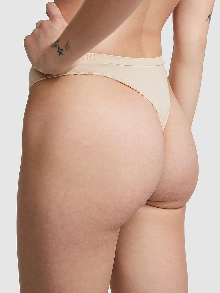 Pink Seamless Derin Bacak Kesim Tanga arka görünümü