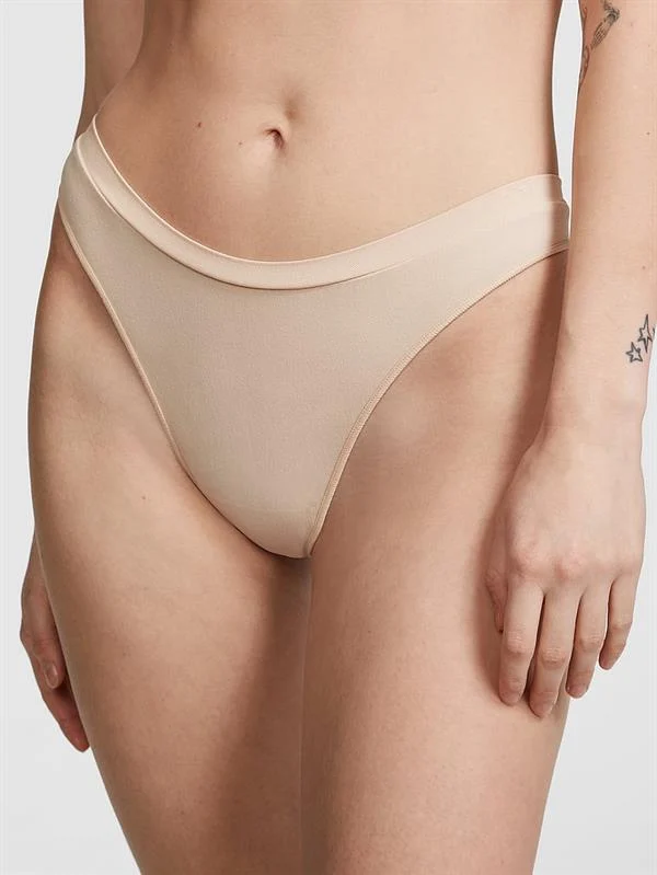 Pink Seamless Derin Bacak Kesim Tanga