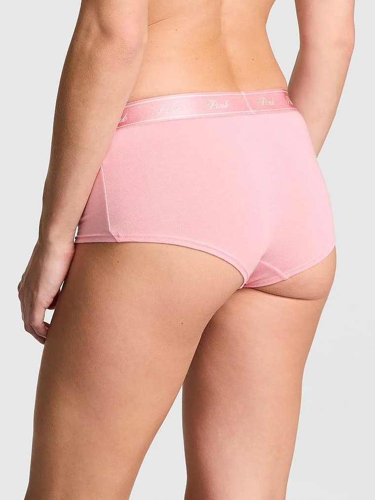Pink Logolu Pamuklu Boyshort Kulot arka görünüm