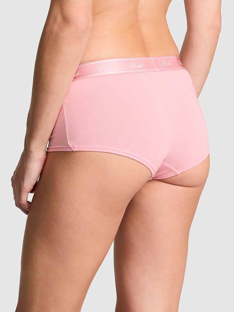 Pink Logolu Pamuklu Boyshort Kulot arka görünümü