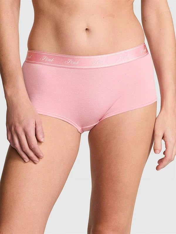 Pink Logolu Pamuklu Boyshort Kulot ön görünüm