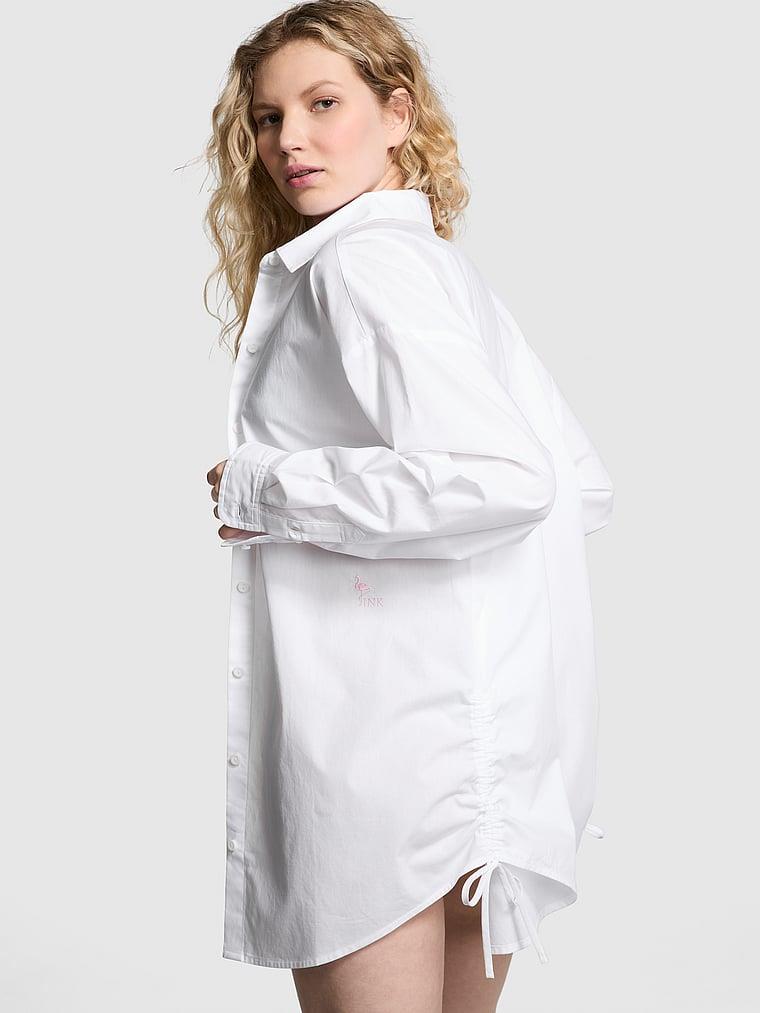 Pink Pamuklu Poplin Gomlek arka görünümü