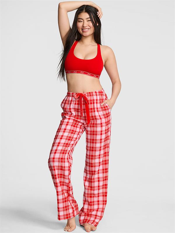 Pink Flanel Pijama Alti