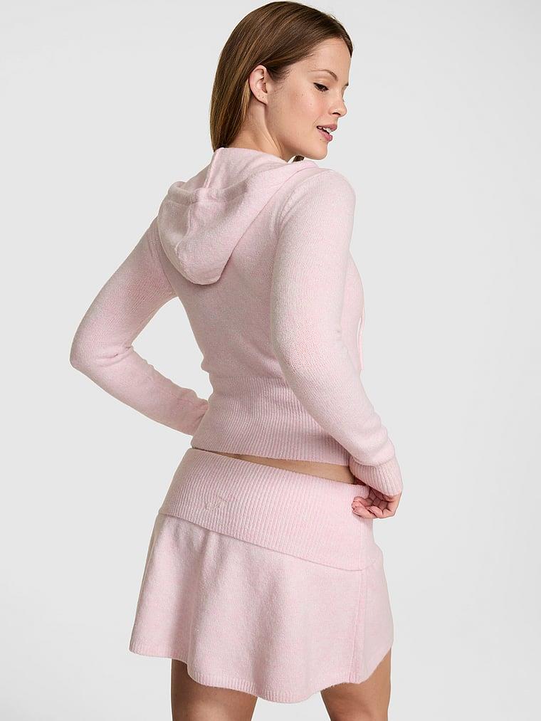 Pink Beli Katlanabilen Triko Etek arka görünümü