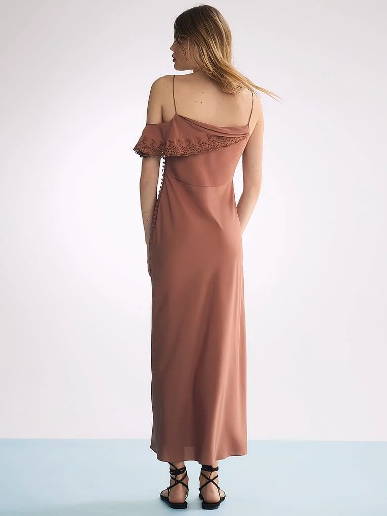 Atelier Victorias Secret X Altuzarra Drapeli Sifon Uzun Elbise arka görünüm