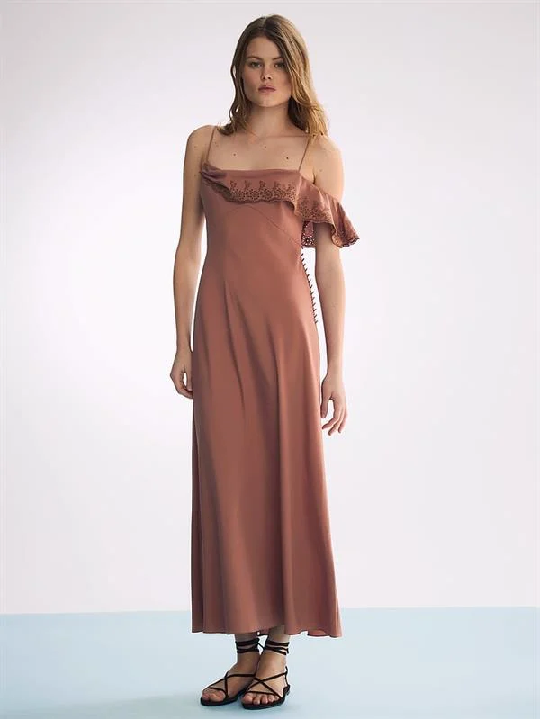 Atelier Victorias Secret X Altuzarra Drapeli Sifon Uzun Elbise