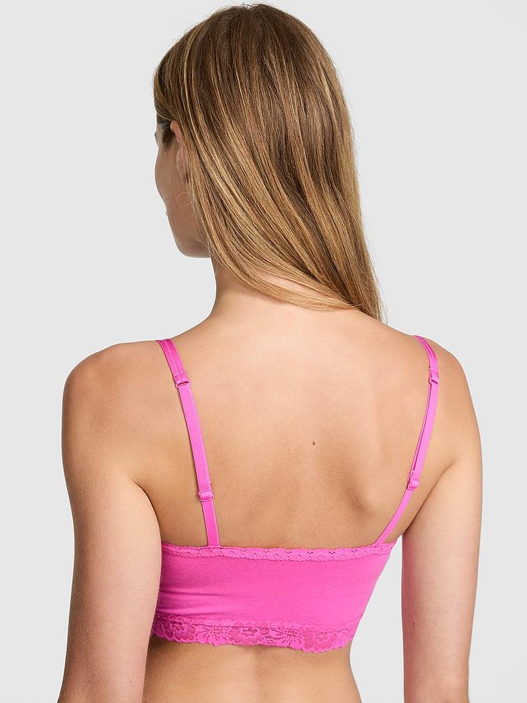 Pink Pamuklu Hafif Dolgu Destekli Bralet arka görünümü