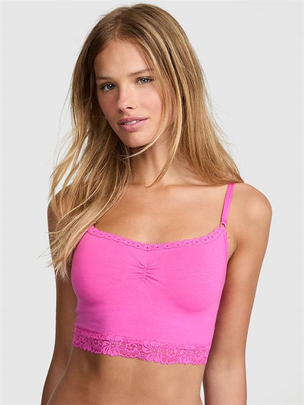Pink Pamuklu Hafif Dolgu Destekli Bralet