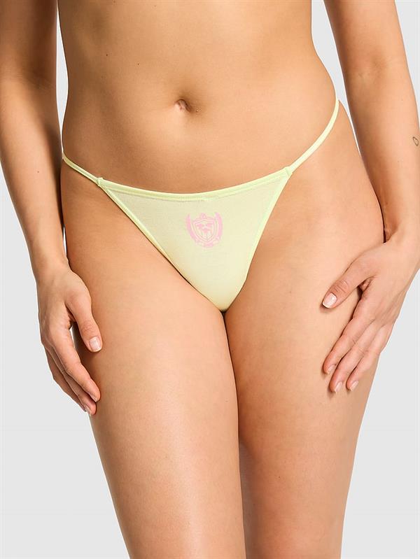 Pink Pamuklu V String Kulot
