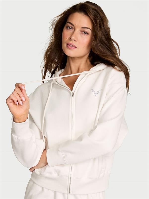 Klasik Fermuarli Kapusonlu Sweatshirt