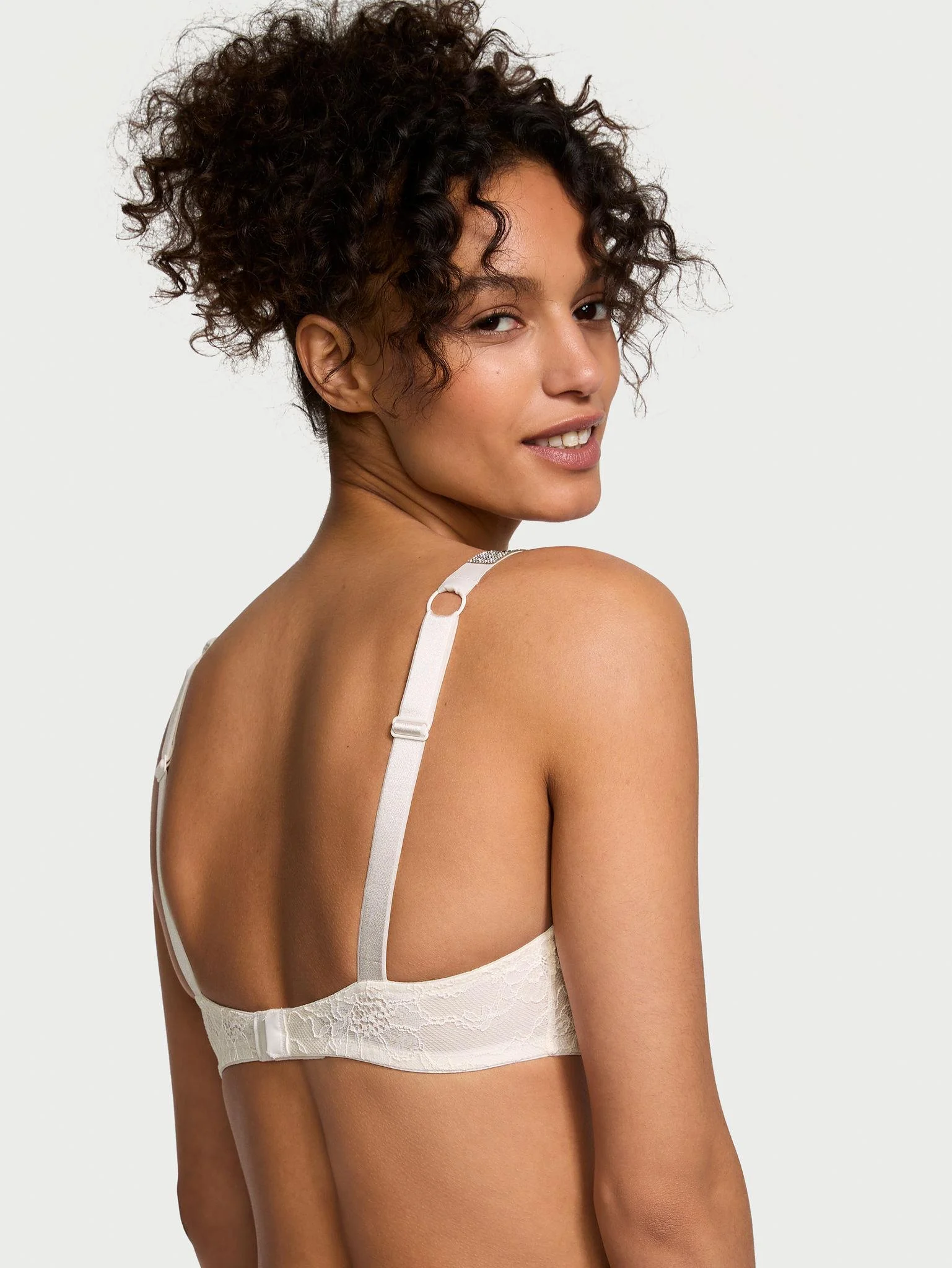 Işıltılı Askili Dantelli Scoop Bralet arka görünüm