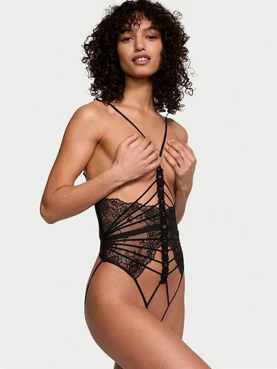 Askili Acik Kap Crotchless Playsuit