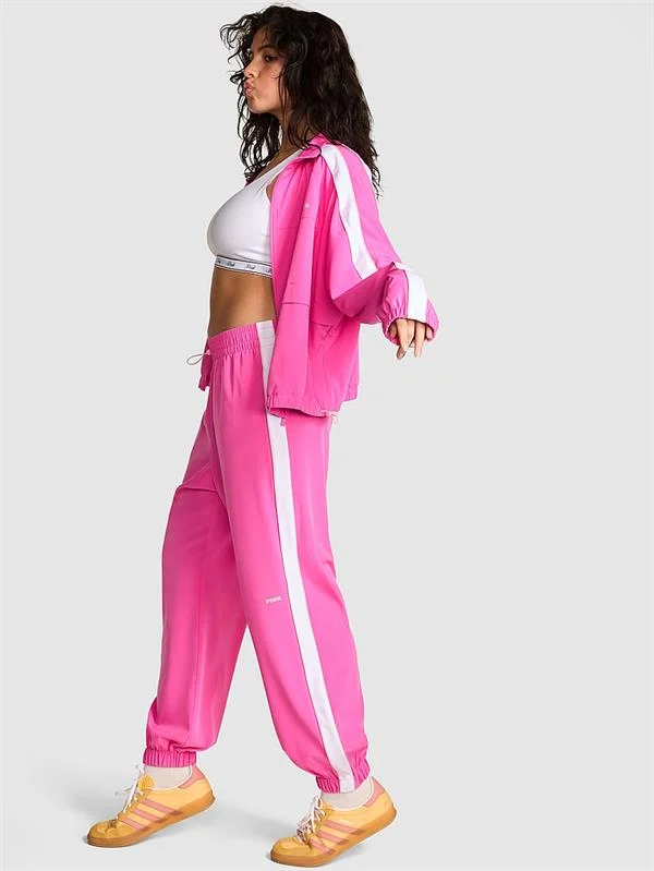 Pink Tech Dokuma Jogger Esofman Alti ön görünüm