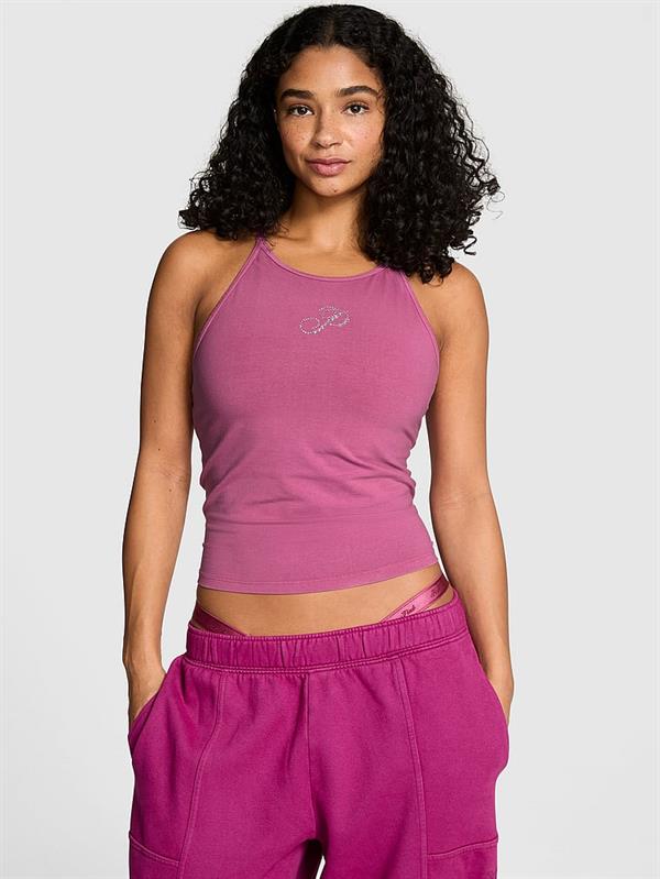 Pink All Day Pamuklu Halter Yaka Ust