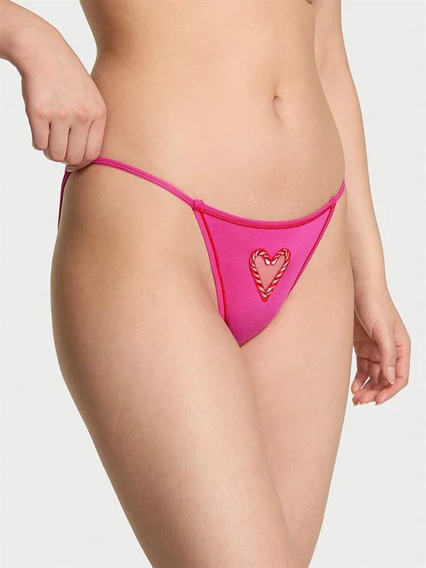 Pink Pamuklu String Bikini Kulotu