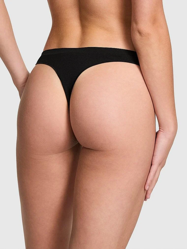 Pink Seamless Derin Bacak Kesim Tanga arka görünüm