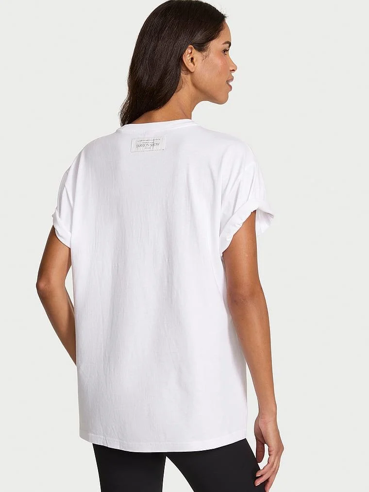 Victorias Secret Fashion Show 25 Oversize Pamuklu Tisort arka görünüm