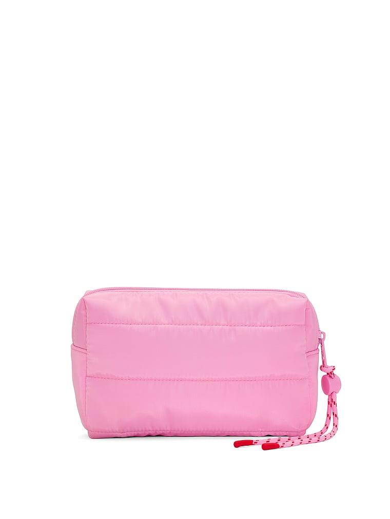 Pink Kapitone Makyaj Çantası arka görünüm