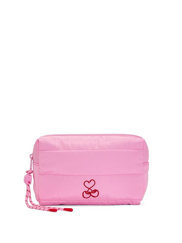 Pink Kapitone Makyaj Çantası