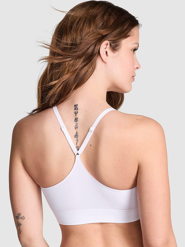 Pink Seamless Scoop Sporcu Sütyeni arka görünüm