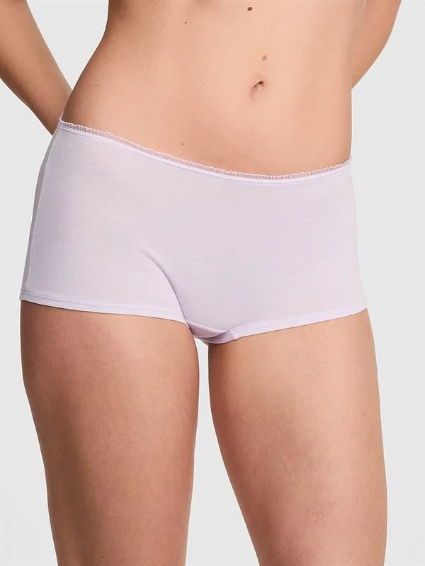 Pink Pamuklu Papatyali Boyshort Kulot ön görünüm