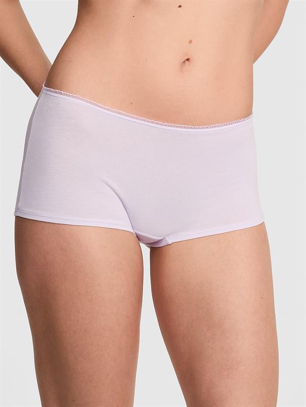 Pink Pamuklu Papatyali Boyshort Kulot