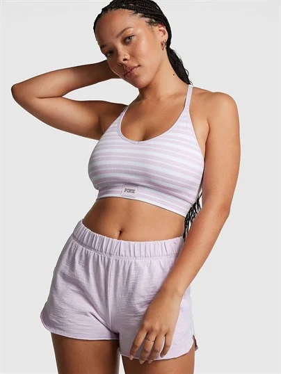 Pink Seamless Racerback Bra ön görünüm