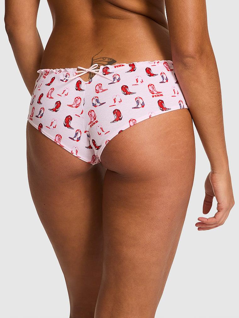 Pink Pamuklu Arkadan Baglamali Cheeky Kulot arka görünümü
